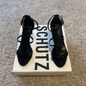SCHUTZ Black Strappy Heels
